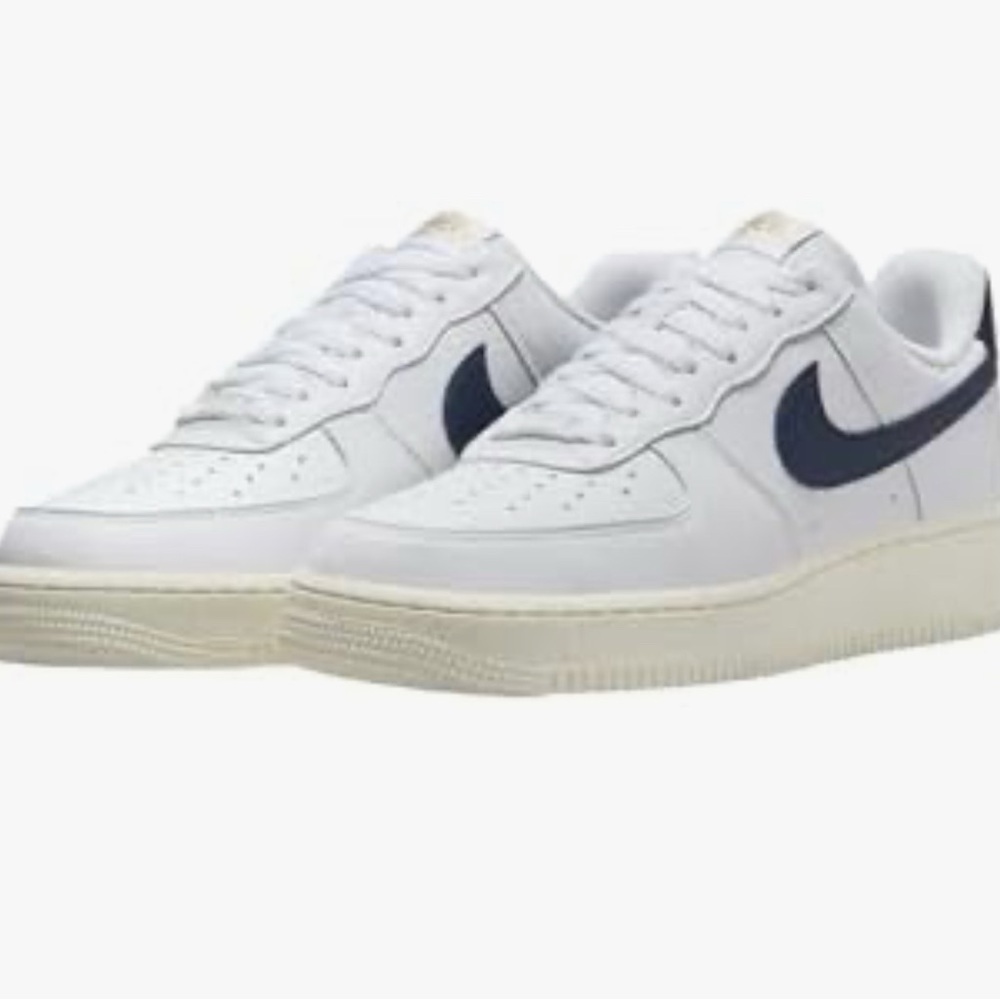 Nike Air Force 1 '07 White and Navy Sneakers